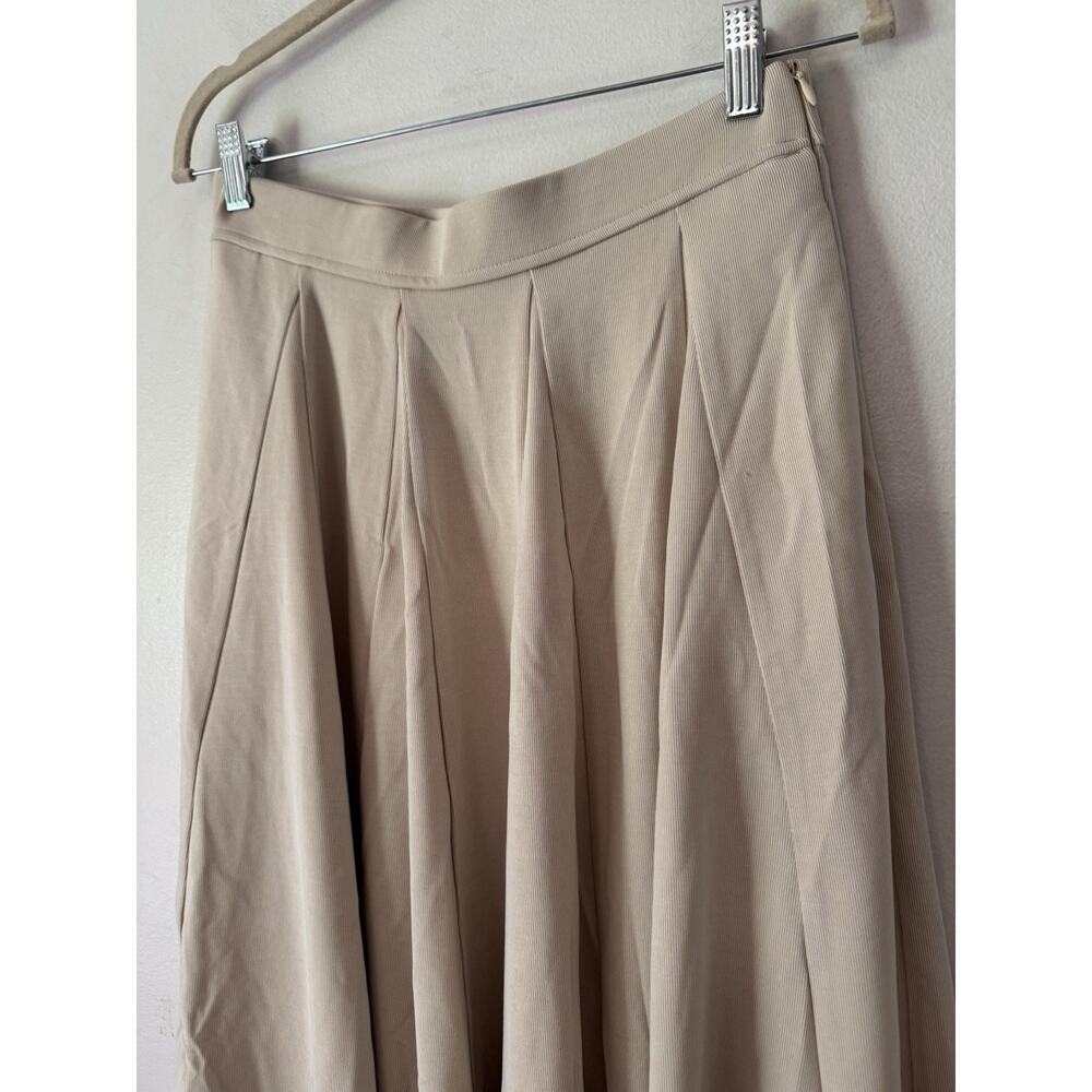 NWT OGL Sandwashed Lyocell Blend Volume Skirt Size Medium Fog Beige Pockets - Picture 7 of 9